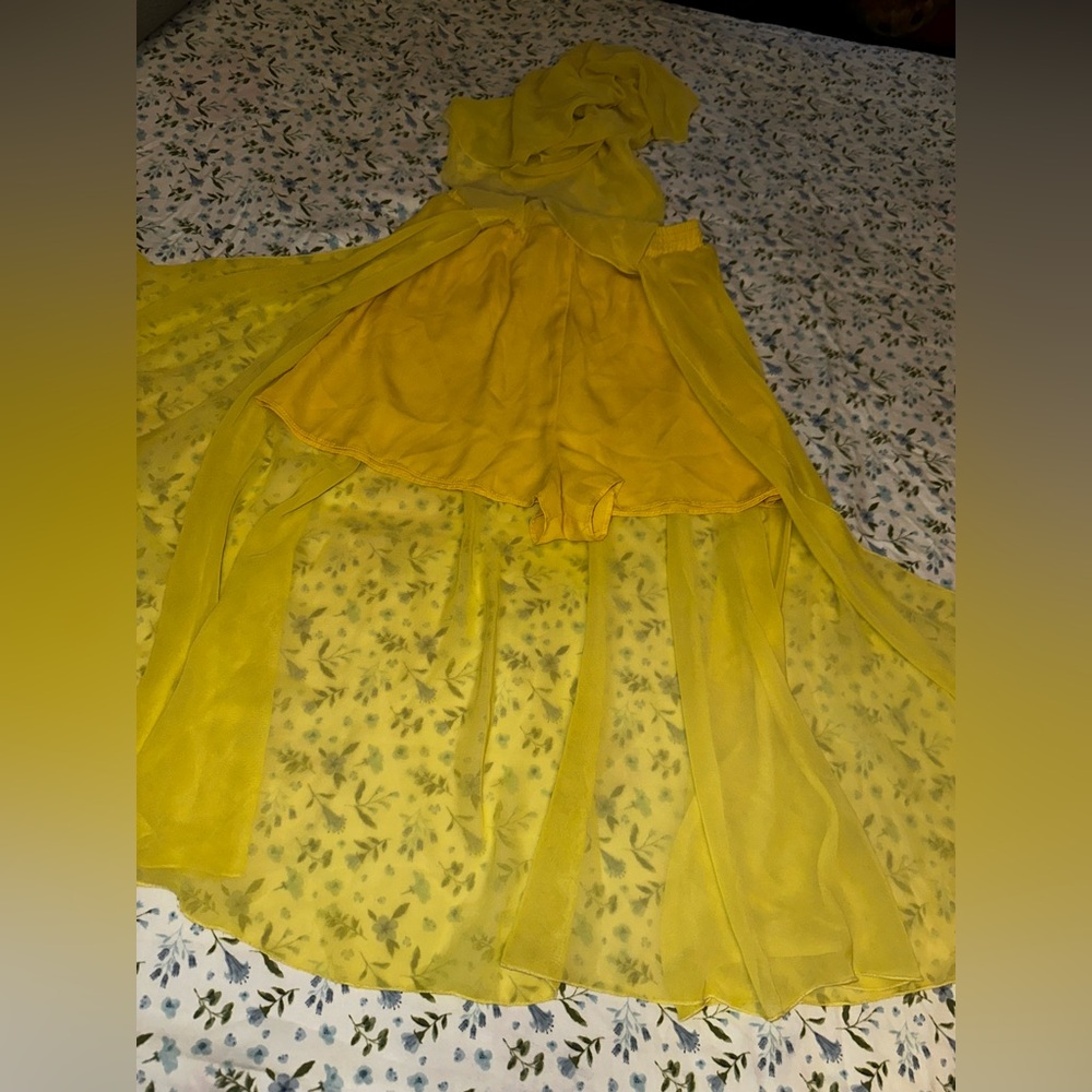 Zara Women Yellow Skirt With Short Underneath Size XS - Picture 9 of 13